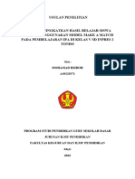 Upaya Meningkatkan Hasil Belajar Siswa Dengan Menggunakan Model Make To Mach Pada Pembelajaran Ipa Di Kelas V SD Inpres 2 Tondoo