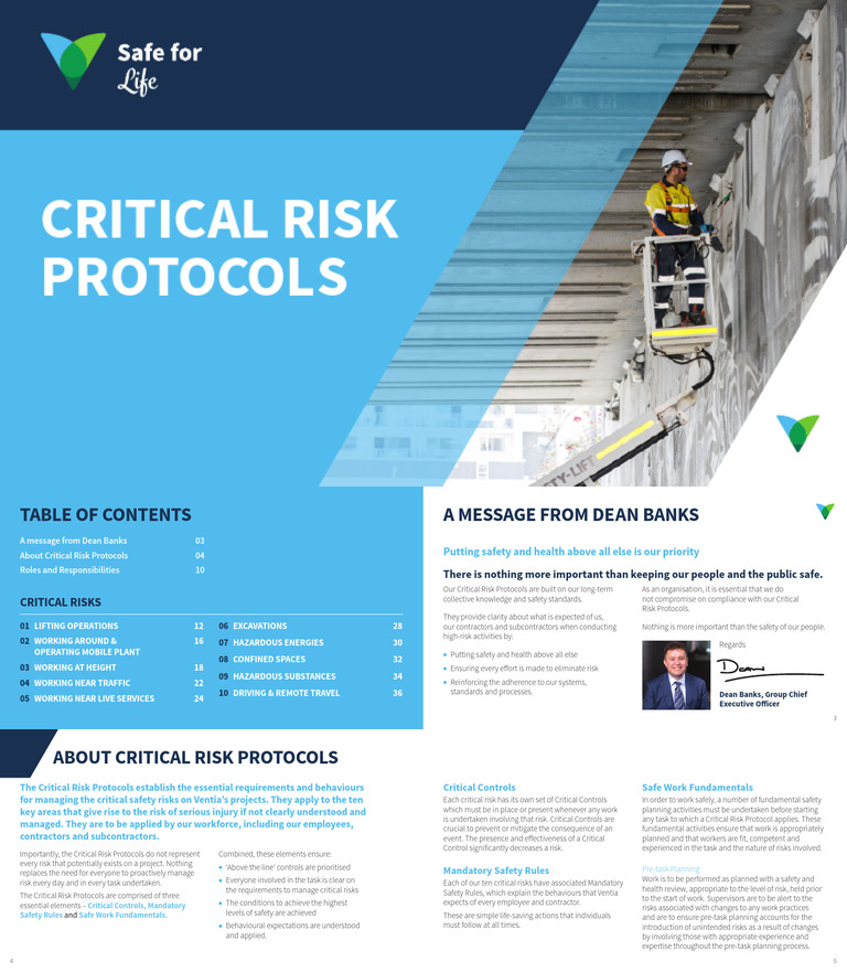 Ventia Critical Risk Protocols Overview | PDF | Risk | Traffic