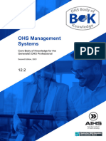 OHS Book of Knowledge Chapter 12.2 OHS Management Systems