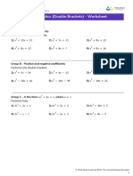 Third Space Learning Factorising Quadratics Double Brackets GCSE Worksheet