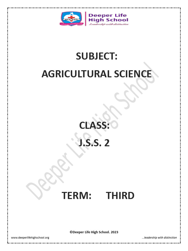 2023 Agric Science Js 1 3rd Term E Note Pdf Pest Organism Weed