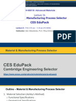 Ces Edupack: Material & Manufacturing Process Selector