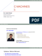 Electric Machines (EE2L003) : Dr. Ankit Dalal