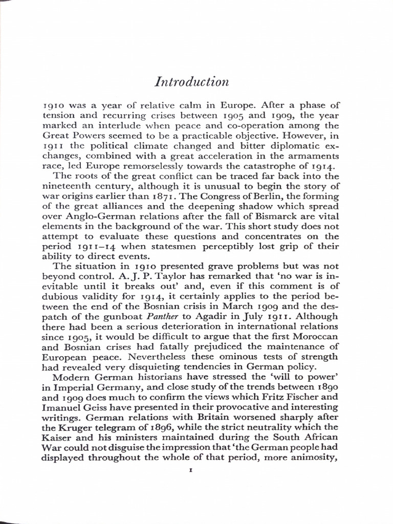 Origin of The First World War | PDF