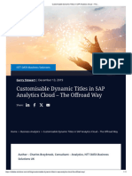 Customisable Dynamic Titles in SAP Analytics Cloud – The…
