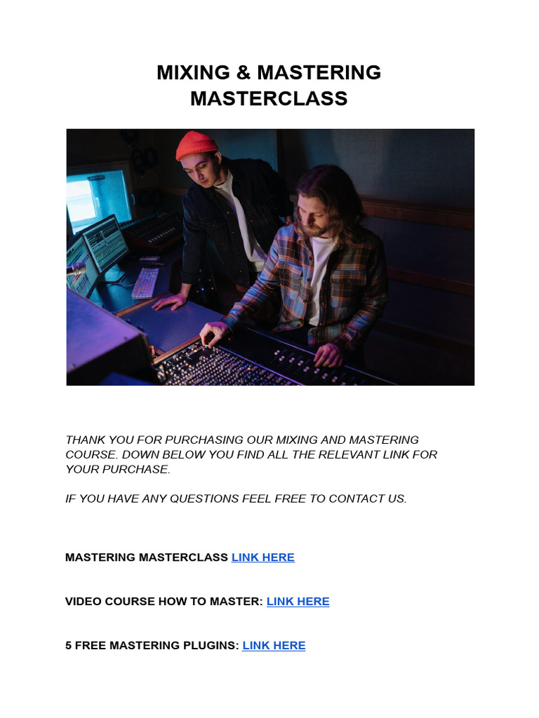 Mixing & Mastering Course Links | PDF | Career & Growth