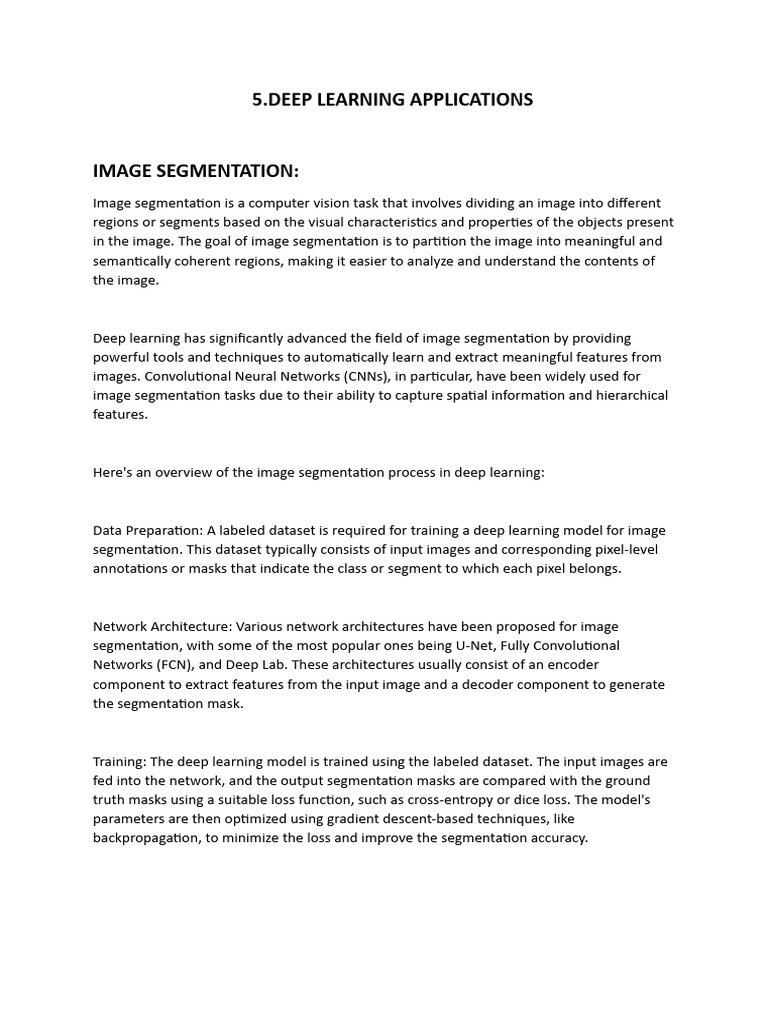 Deep Learning | PDF | Image Segmentation | Deep Learning