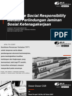 Corporate Social Responsibility Melalui Perlindungan Jaminan Sosial Ketenagakerjaan