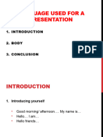 Language Used For A Presentation