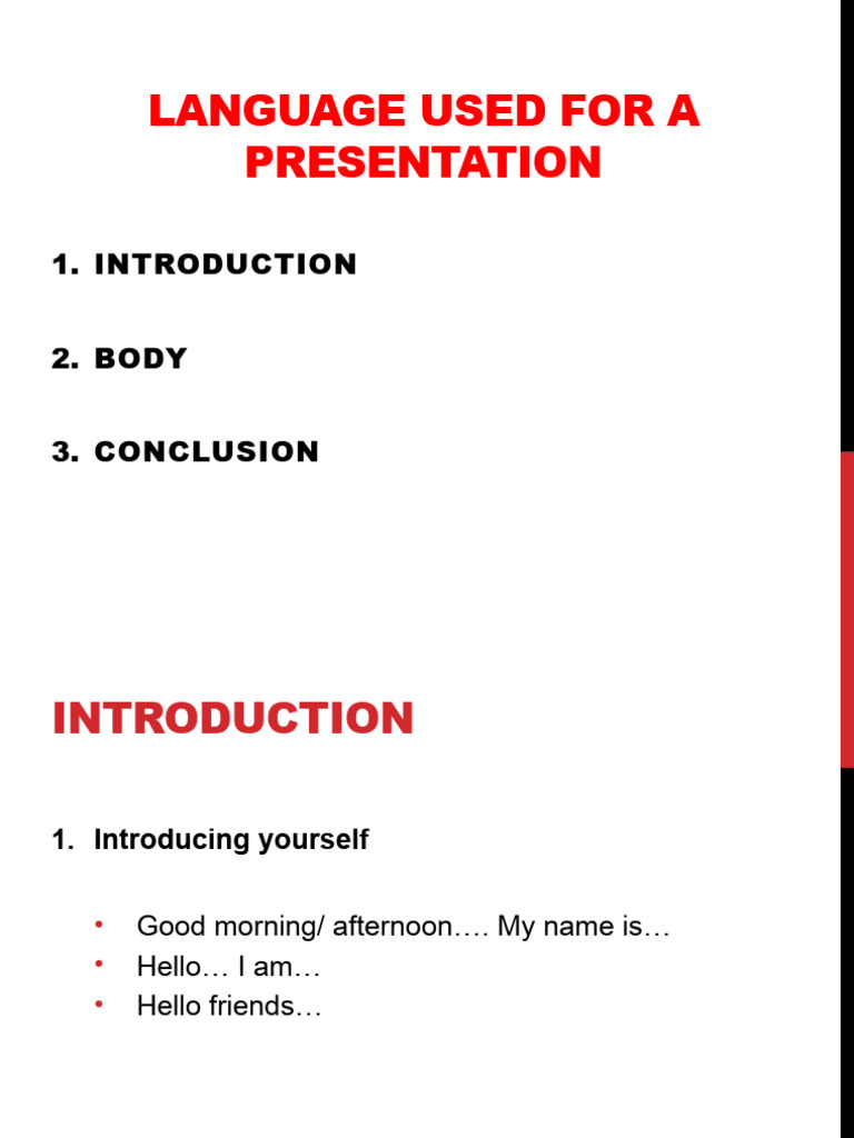 Language Used For A Presentation | PDF | Career & Growth | Language ...