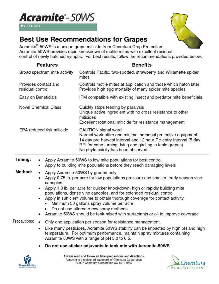 Acramite 50WS BUR Grape CA AC-Bu10-0507 | PDF