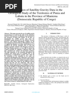 Contribution of Satellite Gravity Data in The Geological Study of The Territories of Punia and Lubutu in The Province of Maniema (Democratic Republic of Congo)