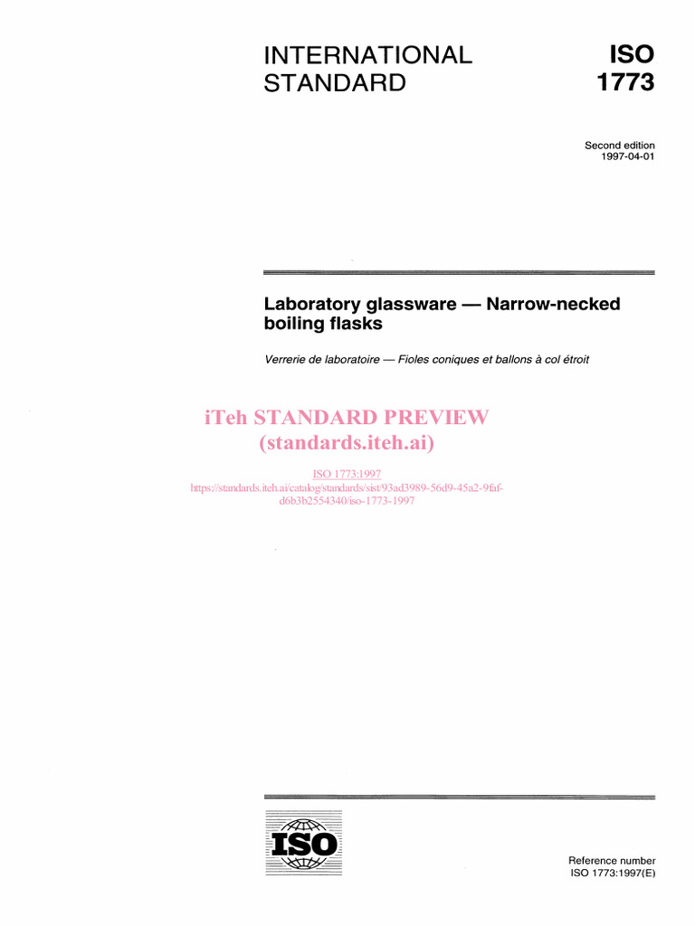 ISO 1773:1997 Laboratory Flask Standards | PDF | International ...