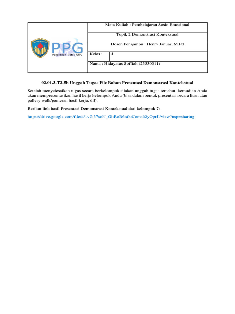 Hidayatus soffiah 23530311 demonstrasi kontekstual topik 2 pse pdf
