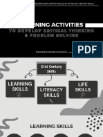 Learning Activities To Develop Critical Thinking