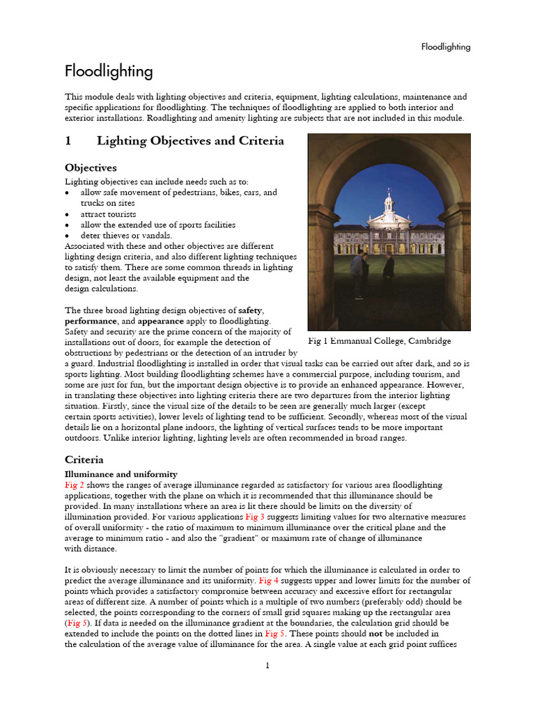 Floodlighting Design and Criteria | PDF | Incandescent Light Bulb ...