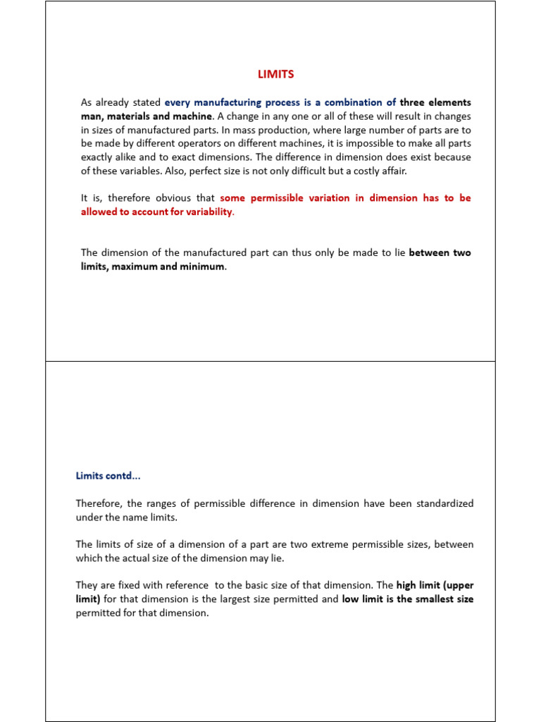 Understanding Limits and Tolerances in Manufacturing | PDF ...