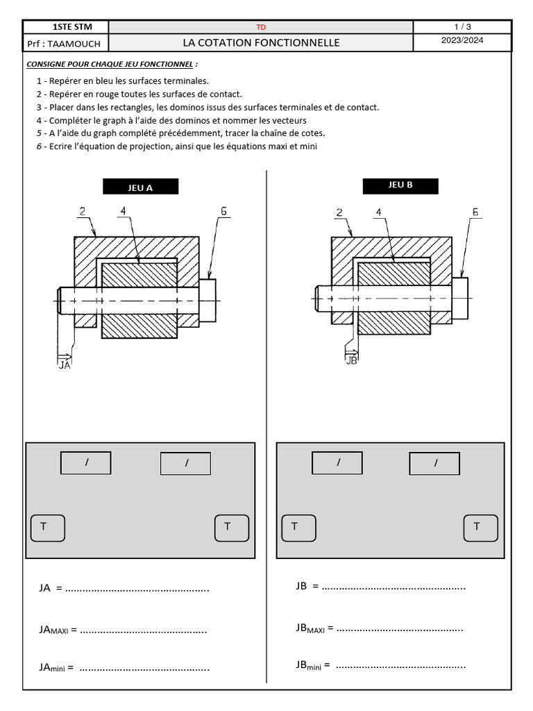 Cotation Fonctionnelle : Exercices TD 2023 | PDF | Méthodes et ...