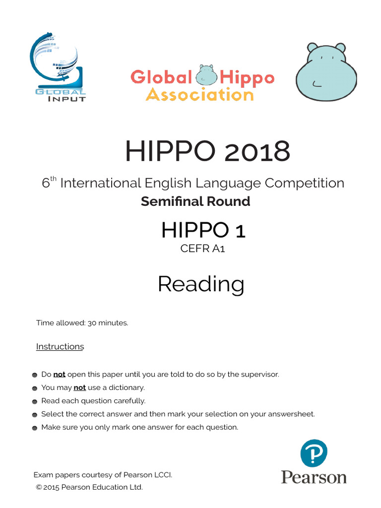 HIPPO 1 Reading Challenge Answer Key | PDF