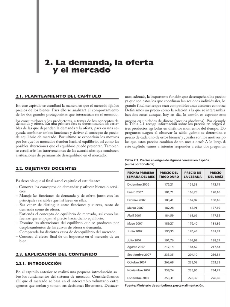 Demanda, Oferta y Equilibrio de Mercado | PDF | Oferta y demanda ...