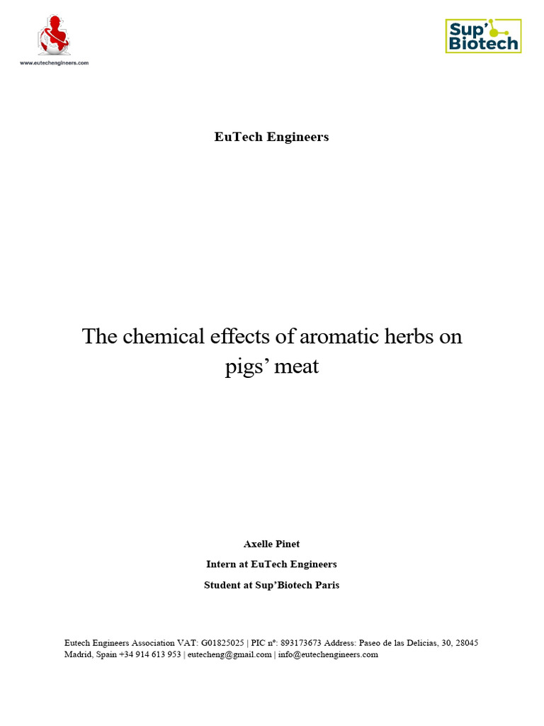 The Chemical Effects of Aromatic Herbs On Pigs' Meat | PDF | Odor ...