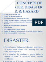 Basic Concepts of Disaster Disaster Risk