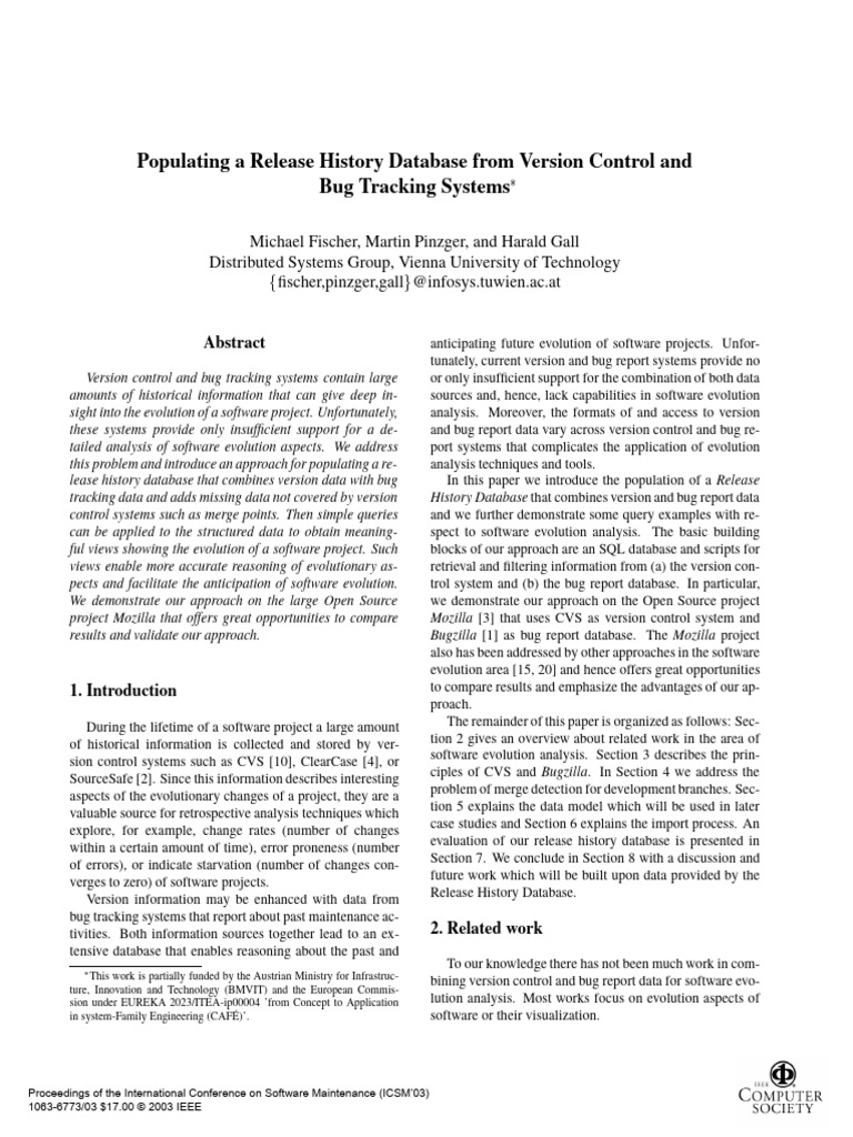 Release History Database for Software Evolution | PDF | Version Control ...
