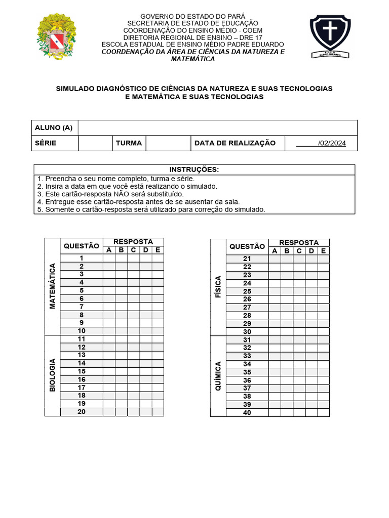 Cartão-Resposta V2 | PDF