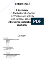 Lecture No. 3 Semiology of Psychiatry Part 2