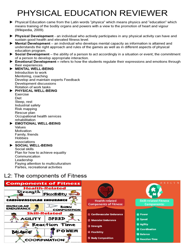 Comprehensive Physical Education Guide | PDF | Physical Fitness ...