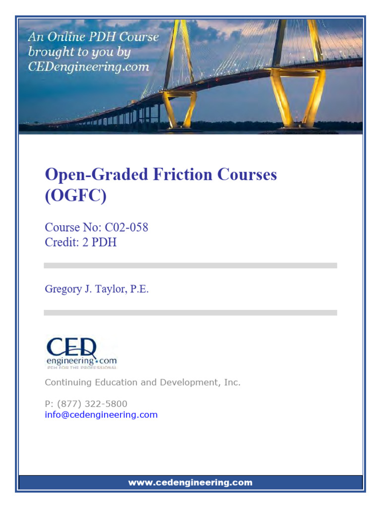 Open-Graded Friction Courses Overview | PDF | Technology & Engineering