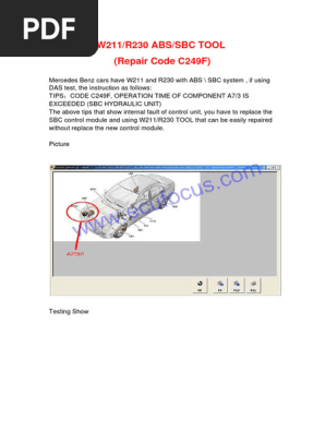Reset Tool ABS SBC zurücksetzen für Mercedes Benz W211 R230 Fehlermeldung C249F | UK