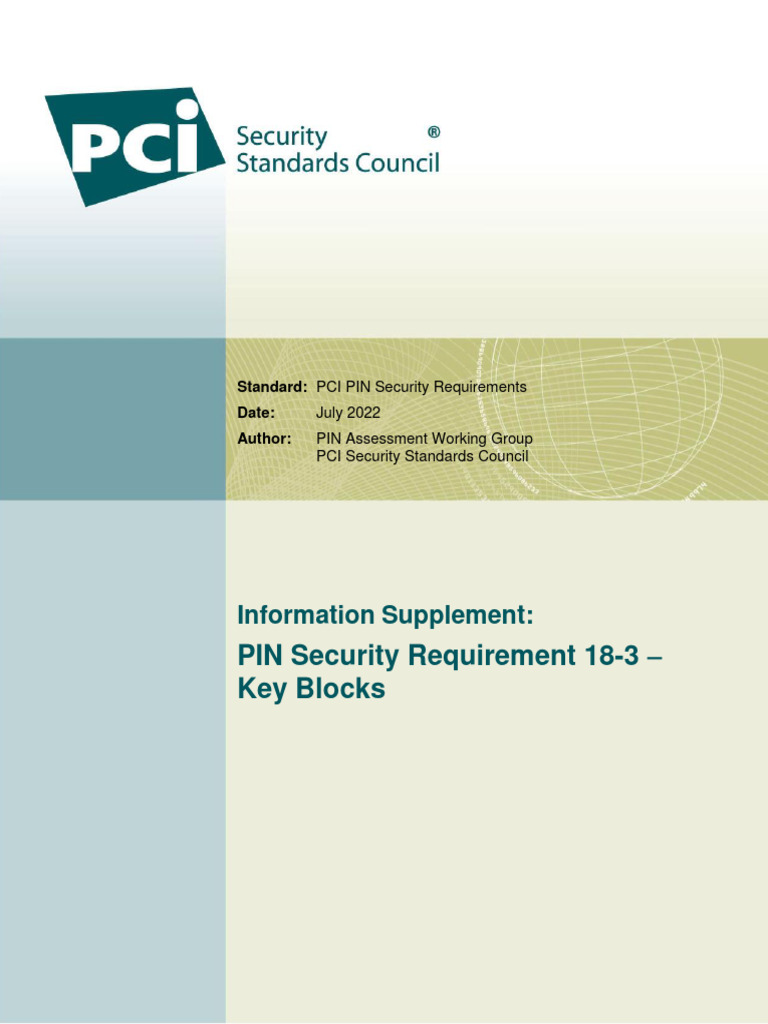 PIN Security RQMT 18-3 Key Blocks 2022 v1.1 | PDF | Key (Cryptography ...