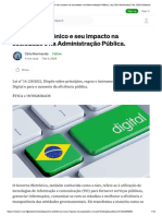 Governo Eletrônico e Seu Impacto Na Sociedade e Na Administração Pública