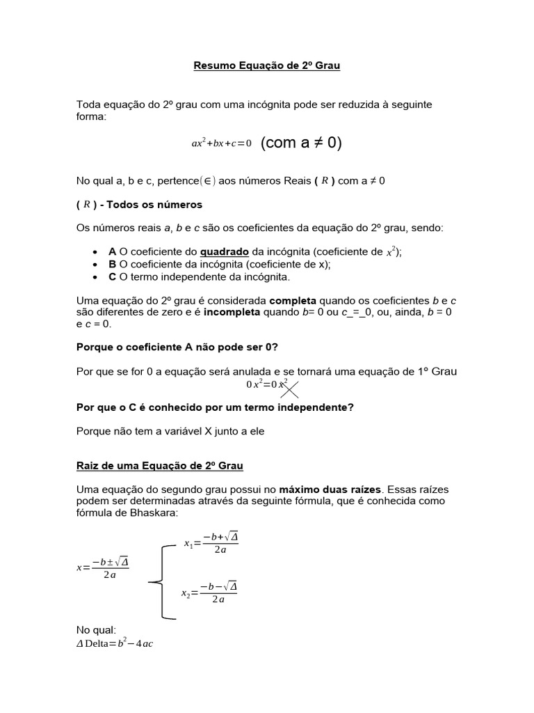 Equação de Segundo Grau | PDF