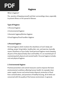 Hygiene NOTES TO