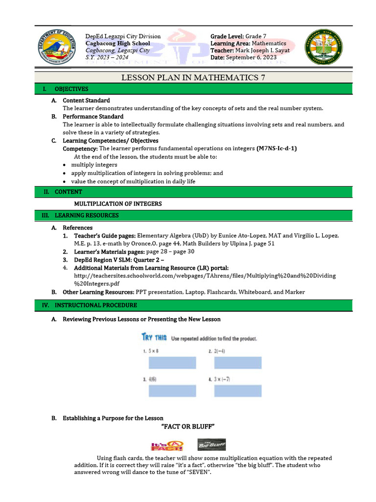 COT 1st Quarter | PDF | Multiplication | Numbers