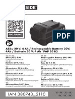 LDL Parkside PAP 20A3 20V 4ah Akku Hasznalati Utasitas Magyar HU