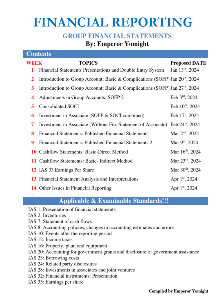 Group Financial Statements Overview | PDF | International Financial ...