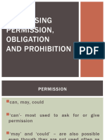 Modal Verbs Permission Obligation and Prohibition