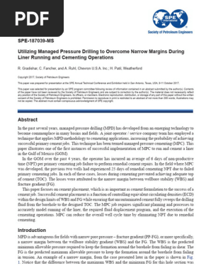 Utilizing Managed Pressure Drilling to Overcome Narrow Margins During Liner Running and Cementing Operations
