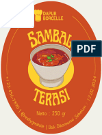 Label Lingkaran Merah & Kuning Ilustrasi Sambal Terasi