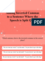 T2 E 423 Adding Inverted Commas To A Sentence When The Speech Is Split SPaG Punctuation Powerpoint Quiz - Ver - 3