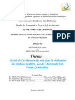 Étude de L'utilisation Des Sols Dans La Réalisation