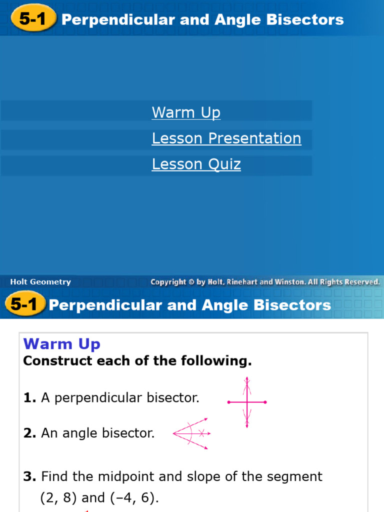 Perpendicular & Angle Bisectors Guide | PDF | Science & Mathematics ...