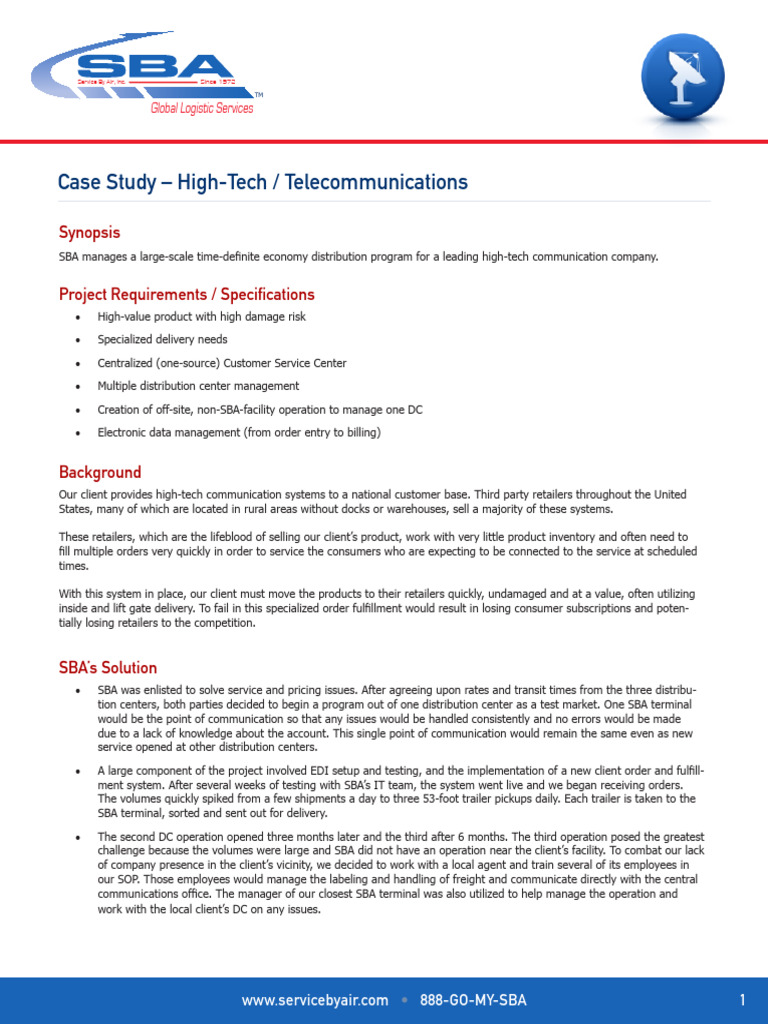 High-Tech Logistics Case Study | PDF | Retail | Marketing