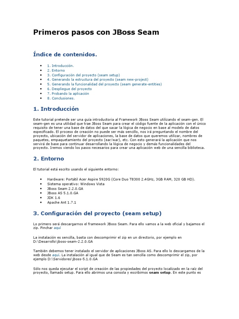 Introducción a JBoss Seam | PDF | Servidor web | Internet y web