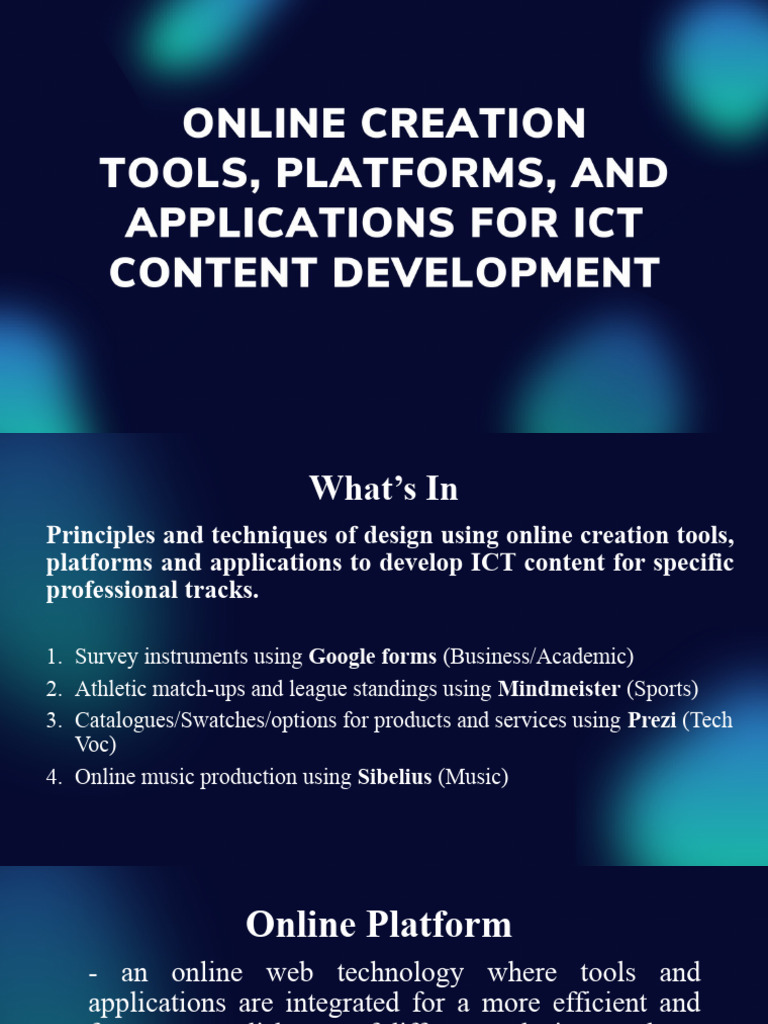 10 Online Creation Tools, Platforms, and Applications For ICT Content