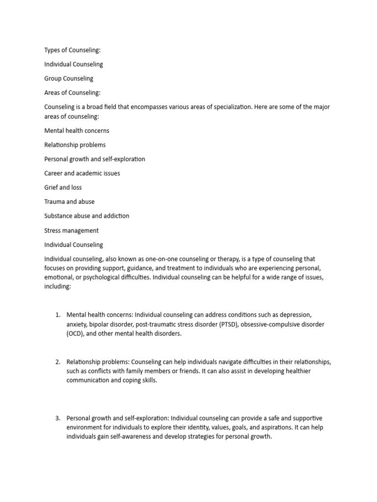 Guide to Individual Counseling | PDF