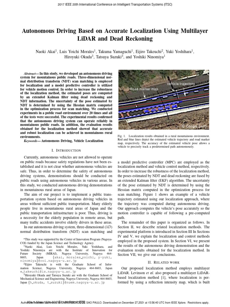 Lidar-Based Localization for Autonomous Driving | PDF